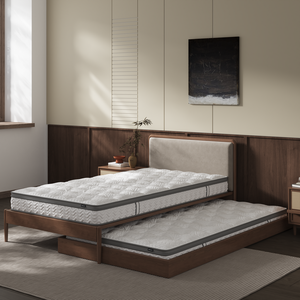 8 Inch Twin Mattress, Foam & Bonnell Springs Hybrid Mattresses, Fiberglass Free - No Odor - Grand Goldman Shop