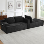 L-Shaped Cloud Sectional Sofa with Deep Seat,No Assembly Required,Modular Couches Sleeper for Living Room,Bedroom,Apartment,Black - Grand Goldman Shop