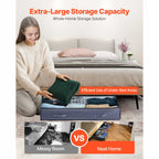 Under Bed Storage 90L Stackable Shoes Organization Box with Clear Lid 2 Pack - Grand Goldman Shop