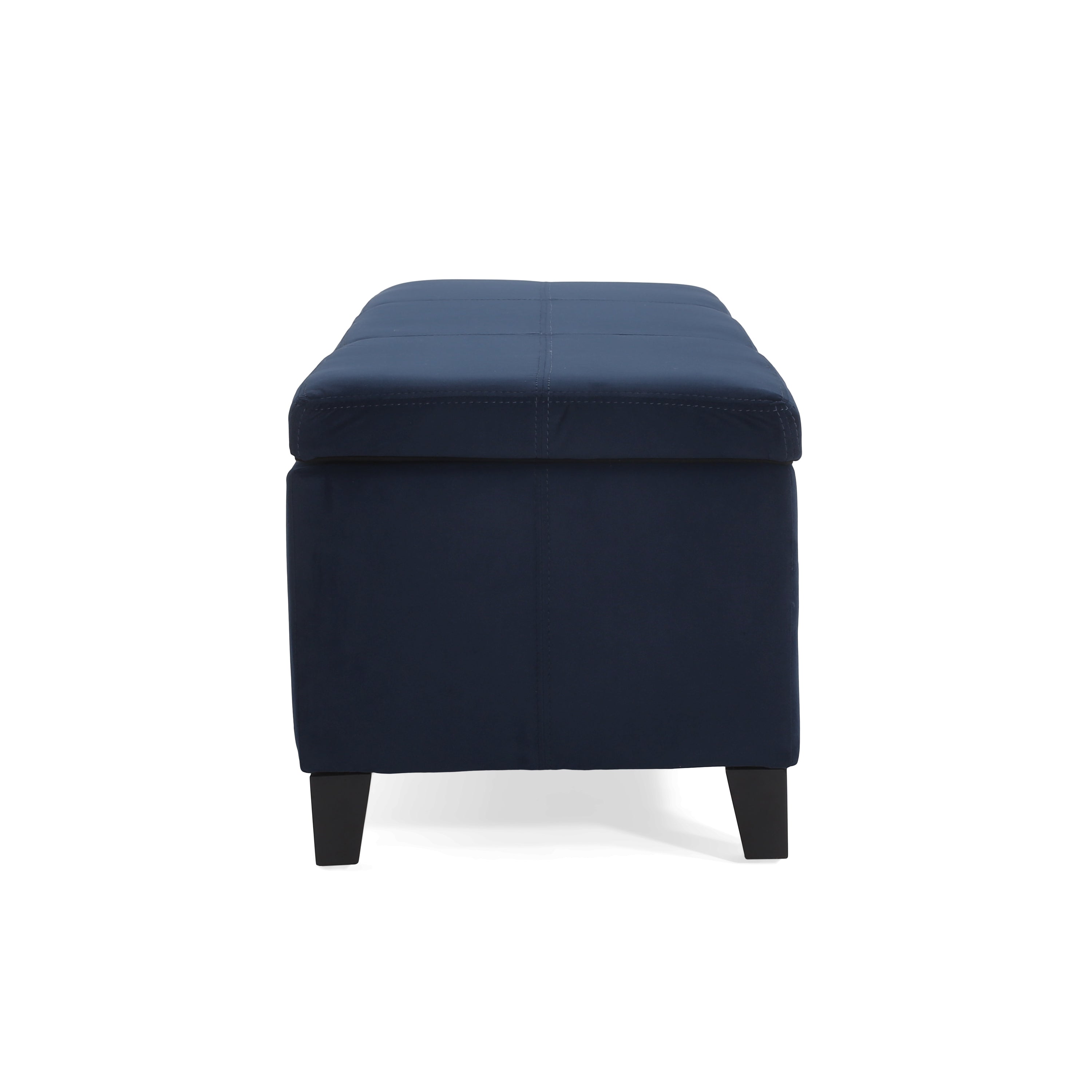 Indoor Dark Blue Storage Ottoman Bench - 51.25''L Upholstered Entryway Bench with Hidden Storage, 300lbs Weight Capacity for Living Room, Bedroom & Hallway - Grand Goldman Shop