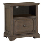 Dark Oak Finish 1pc File Cabinet with Storage Drawer Shelf Casters Movement Wooden Furniture - Grand Goldman