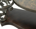 Sofa Table, Glass table top, MDF W/marble paper middle shelf, powder coat finish metal legs. (54'Lx20'Wx30'H) - Grand Goldman Shop