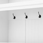 3-in-1 Hall Tree with Overhead Storage Cabinet, 3 Adjustable Side Shelves, 4 Heavy-Duty Hooks, 2 Spacious Drawers, Grooved Back Panel Design, Contrasting Seat Bench, Multifunctional Entryway Organizer - Grand Goldman Shop