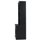 83.4'Tall Bookshelf Suite with LED Lighting, Modern Bookcases with Glass Doors and Drawers,2-Piece Set Storage Bookcase Suite