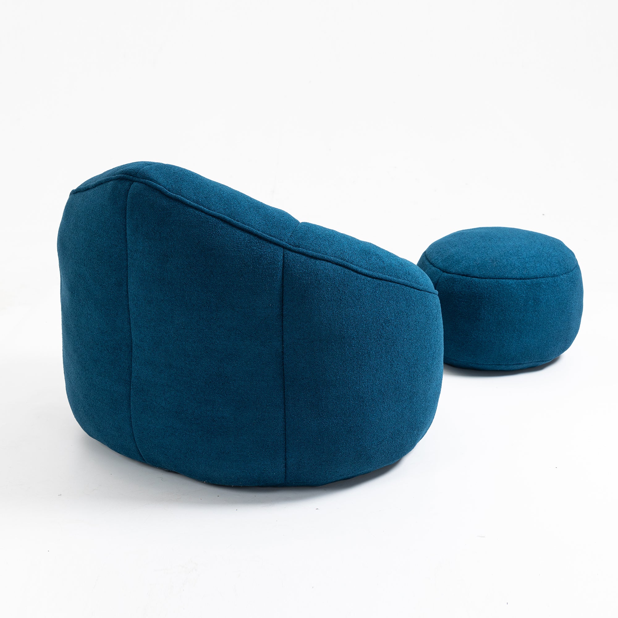 Bedding Bean Bag Sofa Chair with High-Pressure Foam and Footrest, Blue Microfiber - Grand Goldman Shop