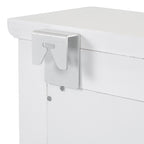 Floating Makeup Vanity with Big Mirror, Wall-Mounted Storage Vanity with Drawers, Pockets & Hooks, Space-Saving Decorative Home Organizer, White, Engineered Wood, 23.8 x 6.1 x 31.8 inches - Grand Goldman Shop