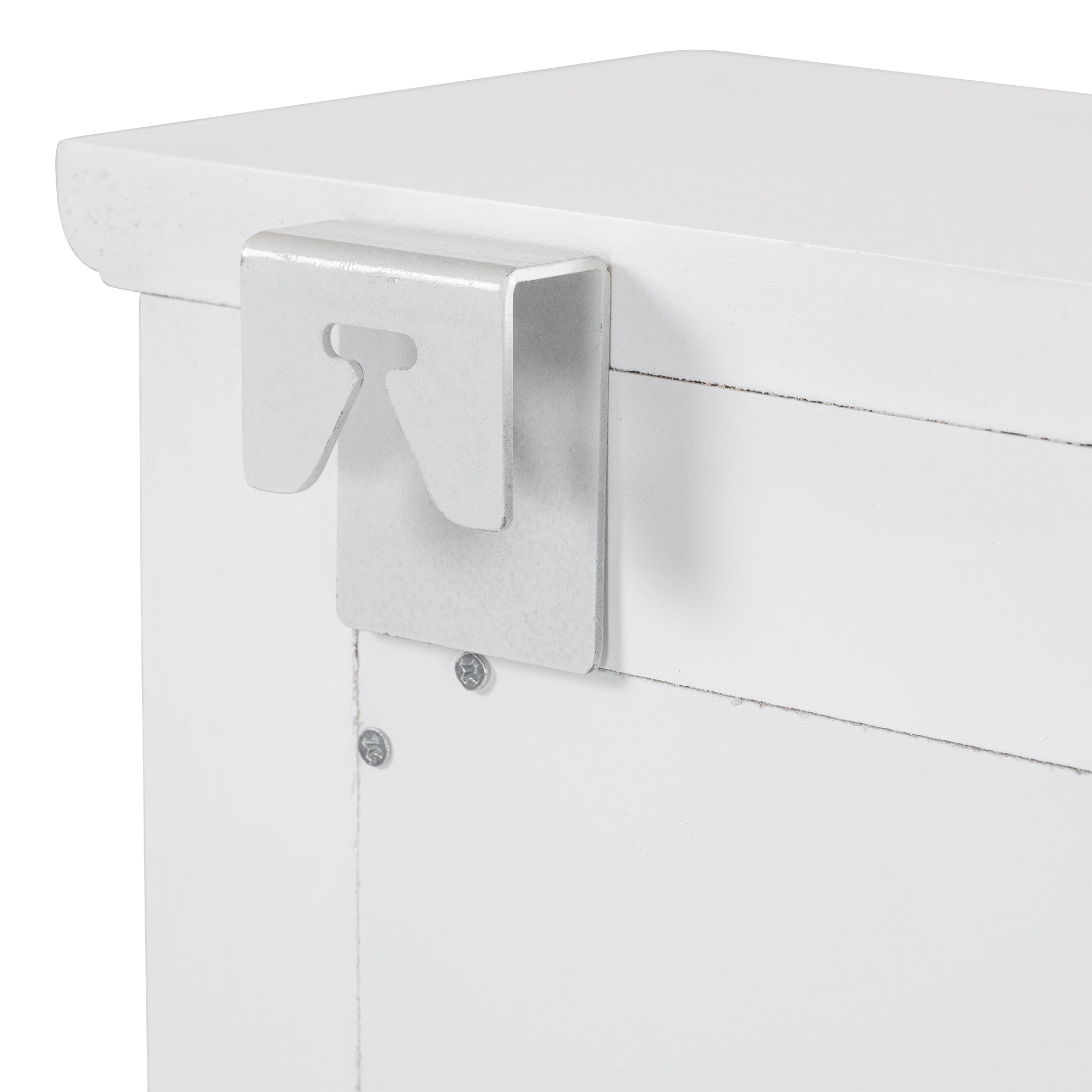 Floating Makeup Vanity with Big Mirror, Wall-Mounted Storage Vanity with Drawers, Pockets & Hooks, Space-Saving Decorative Home Organizer, White, Engineered Wood, 23.8 x 6.1 x 31.8 inches - Grand Goldman Shop