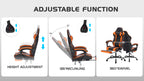 Gaming Chair with Footrest, Ergonomic Computer Chair with Headrest and Lumbar Support, Breathable Material Height Adjustable 