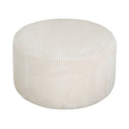 Upholstered Round Ottoman,Beige,Corduroy - Grand Goldman Shop