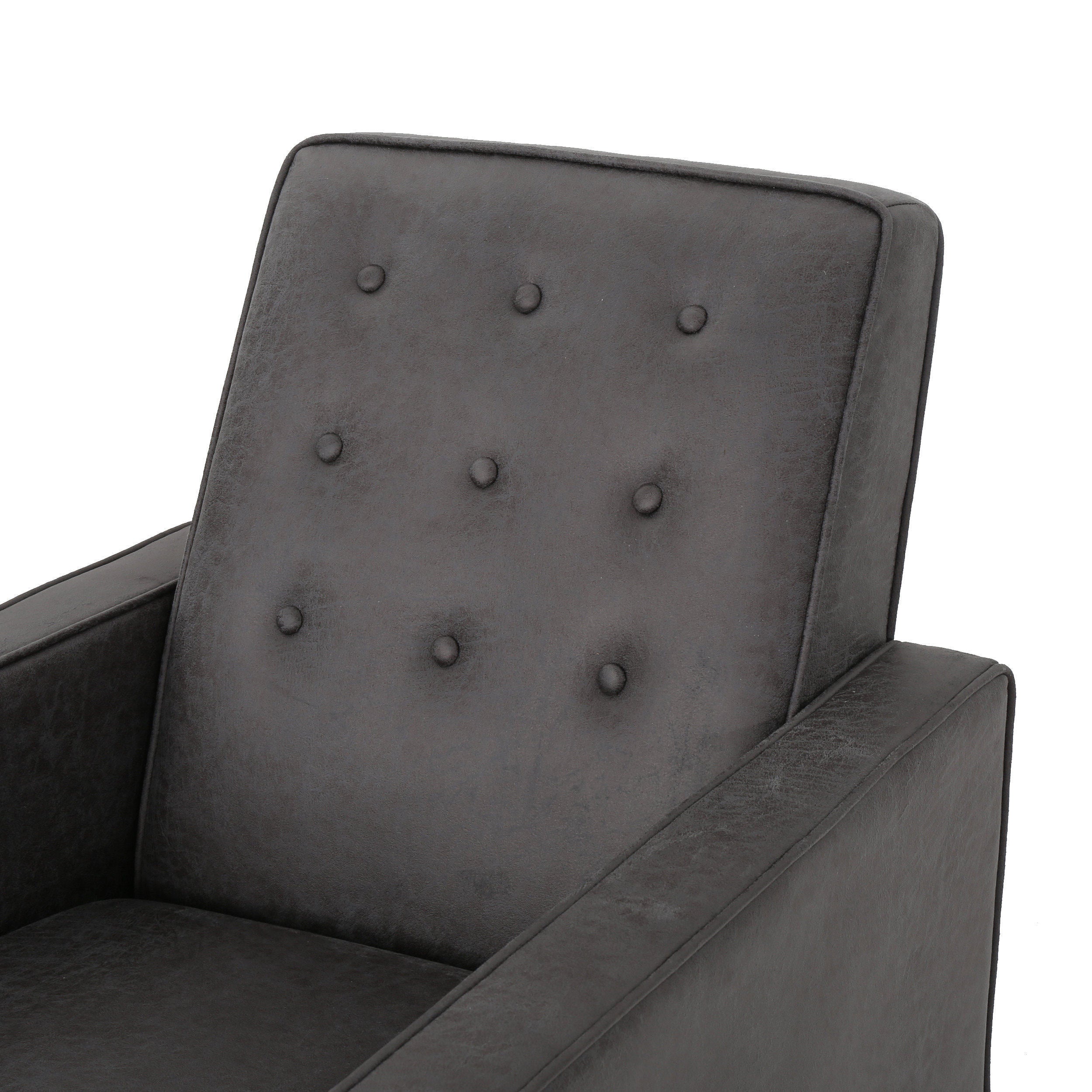 Macedonia Mid-Century Modern Button Tufted Fabric Recliner - Grand Goldman Shop
