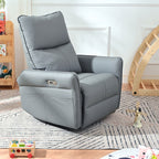 Power Swivel Rocker Recliner Chair for Adults, 270° Swivel Rocking Recliner Chair,Electric Small Recliners for Small Spaces, Single Sofa Recliner for Living Room, Bedroom,RV (Blue-gray+270° Swivel) - Grand Goldman Shop