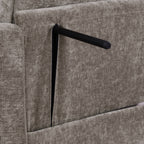 Two-seater sofa, double sofa chaise longue, with irregular armrests and backrests, footrest with storage space, comes with two small throw pillows, suitable for living room and bedroom - Brown - Grand Goldman Shop