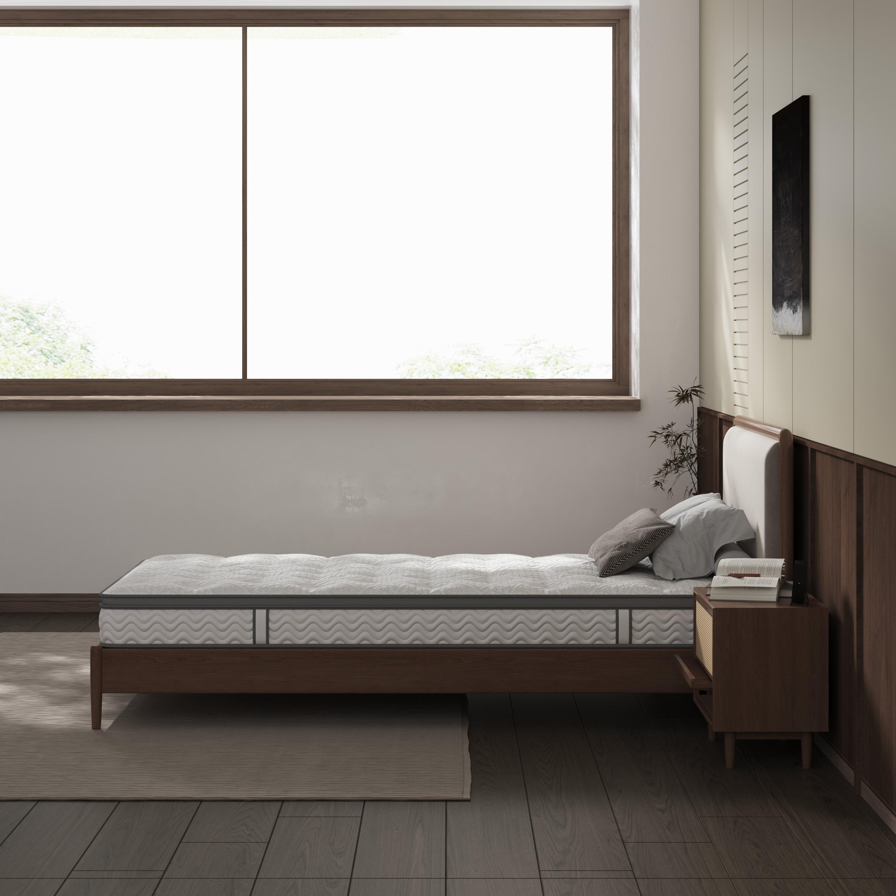 8 Inch Twin Mattress, Foam & Bonnell Springs Hybrid Mattresses, Fiberglass Free - No Odor - Grand Goldman Shop
