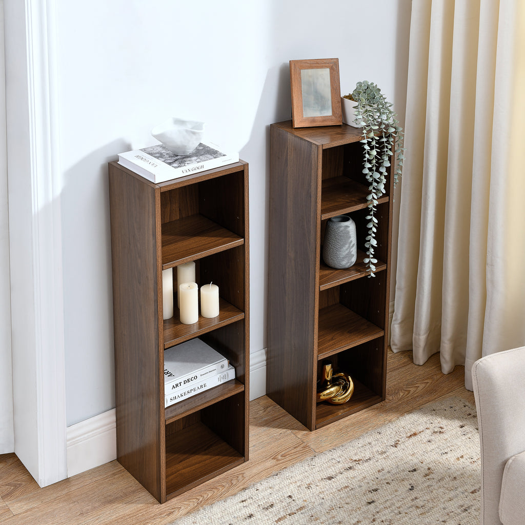 8-Tier Media Tower Rack, CD DVD Slim Storage Cabinet with Adjustable Shelves, Tall Narrow Bookcase Display Bookshelf for Home Office,Multi-functional double-decker bookcase - Grand Goldman Shop