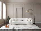 102'' 5-Seater Boucle Sofa Modern Sectional Half Moon Leisure Couch Curved Sofa  WHITE - Grand Goldman Shop