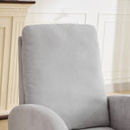 27.2'W Rocking Chair for Nursery, Polyester Glider Chair with High Back and Side Pocket, Rocking Accent Armchair with Rubber Wood Legs for Living Room/Bedroom.Light Gray - Grand Goldman Shop