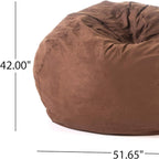 Comfortable High-Density Shredded Foam Bean Bag Chair with Removable Microsuede Cover, French Roast, 5-Foot - Grand Goldman Shop