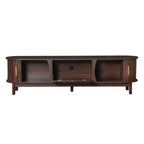 Modern Farmhouse TV Stand for 75' TVs, Wood Entertainment Center with Storage Cabinet, TV Console Table for Living Room, Bedroom in Dark Brown with Solid Wood Legs and MDF Construction - Grand Goldman Shop