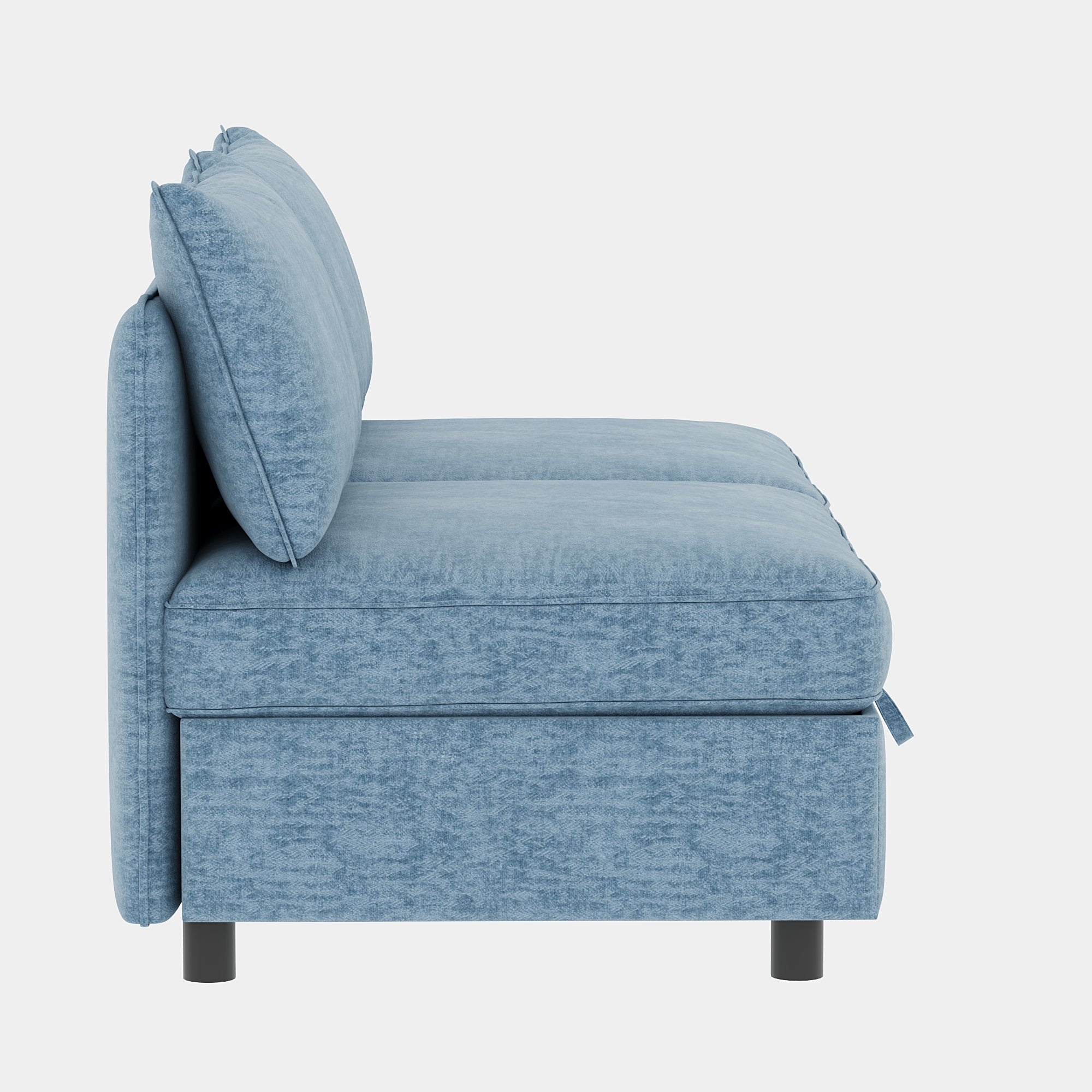 Armless Seat for Modular Sectional Sofa, Convertible Sofa Seat With Storage, Sleeper Sectional Sofa Set, Fabric Flexible Modular Combinations for Living Room(2PCS) - Grand Goldman Shop