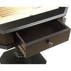 Square Top Game Table with Wooden Pedestal Base, Black - Grand Goldman