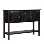 48'' Solid Wood Sideboard Console Table with 2 Drawers and Cabinets and Bottom Shelf, Retro Style Storage Dining Buffet Server Cabinet for Living Room Kitchen Dining Room (Espresso - Grand Goldman Shop