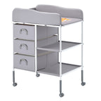 Baby Changing Table Portable Diaper Change Station with 3 Drawers & Wheels | Premium Home Decor - Grand Goldman