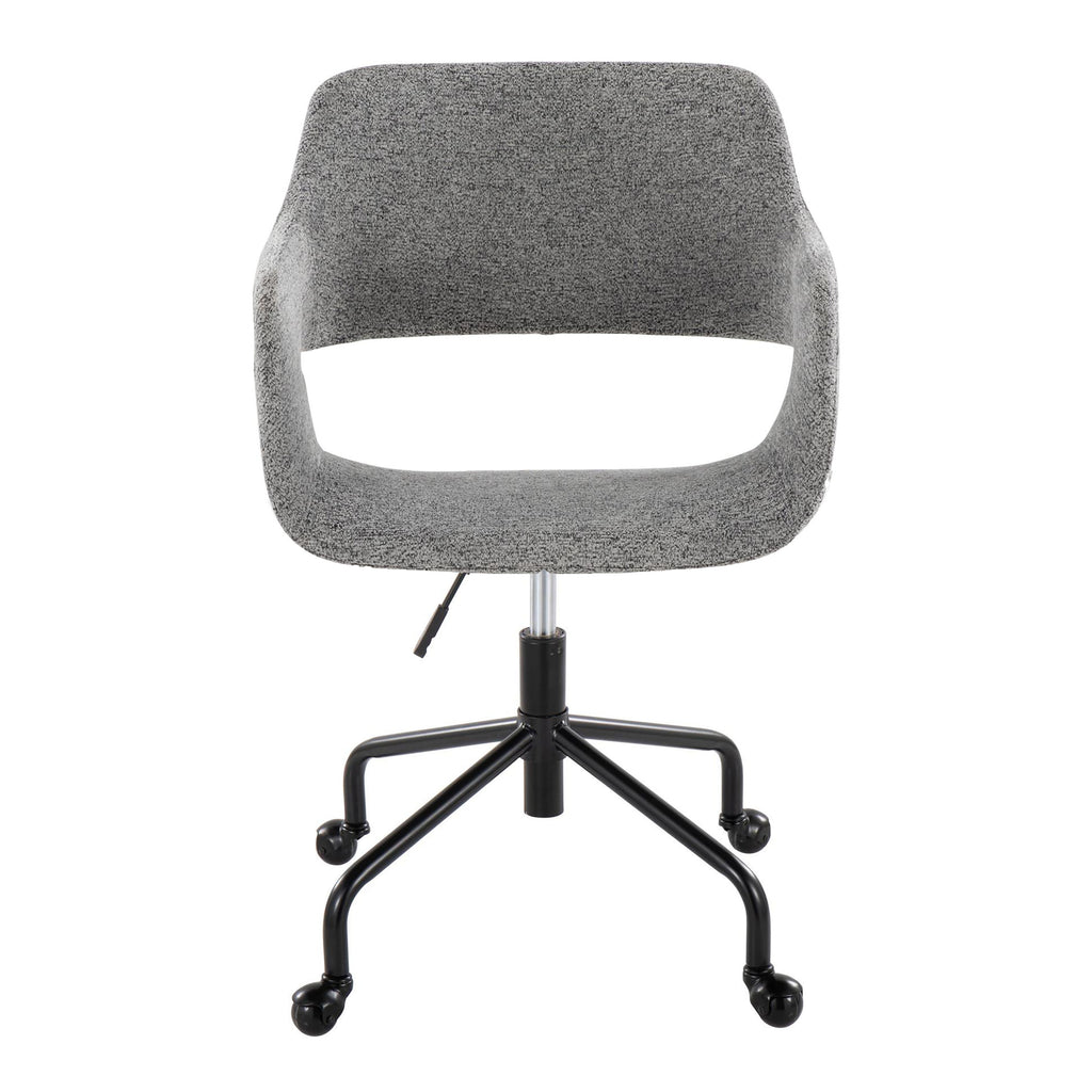 Contemporary Adjustable Office Chair in Black Metal and Grey Fabric - Grand Goldman