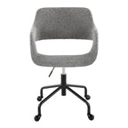 Contemporary Adjustable Office Chair in Black Metal and Grey Fabric - Grand Goldman