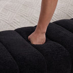 Modern Upholstered Armless Bed Bench with Channel Tufted Design in Black Chenille - Grand Goldman Shop