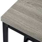 TOPMAX Counter Height Extra Long Dining Table Set with 3 Stools Pub Kitchen Set Side Table with Footrest, Gray - Grand Goldman Shop