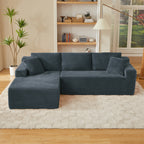 L-Shaped Cloud Sectional Sofa with Deep Seat,No Assembly Required,Modular Couches Sleeper for Living Room,Bedroom,Apartment,Dark Grey - Grand Goldman Shop