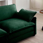 Ottoman Footstool in Corduroy Fabric, Can be Used with 2 Seater Sofas, 3 Seater Sofas and 4 Seater Sofas,Green Corduroy Fabric - Grand Goldman Shop
