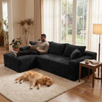 106.3' Cloud Modular Sectional Sofa Couch with L-Shape Chaise, Modern Minimalist Upholstered Couches for Living Room Bedroom, Deep Seat Corner Couch, No Assembly Required - Grand Goldman Shop