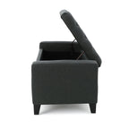 Contemporary Storage Ottoman with Tufted Top in Dark Grey Fabric - Grand Goldman Shop