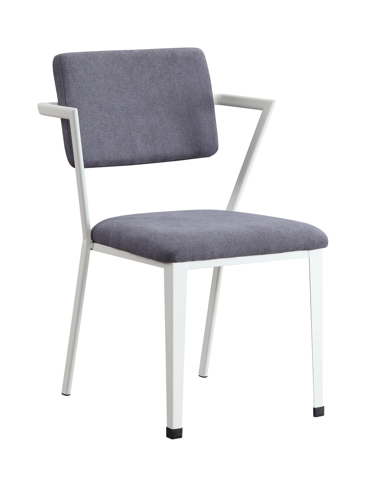 Cargo Gray Fabric & White Finish Office Chair | Premium Home Decor - Grand Goldman