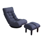 Navy Adjustable Japanese Reclining Floor Chair Sofa with Metal Frame for Living Room & Balcony - Grand Goldman Shop