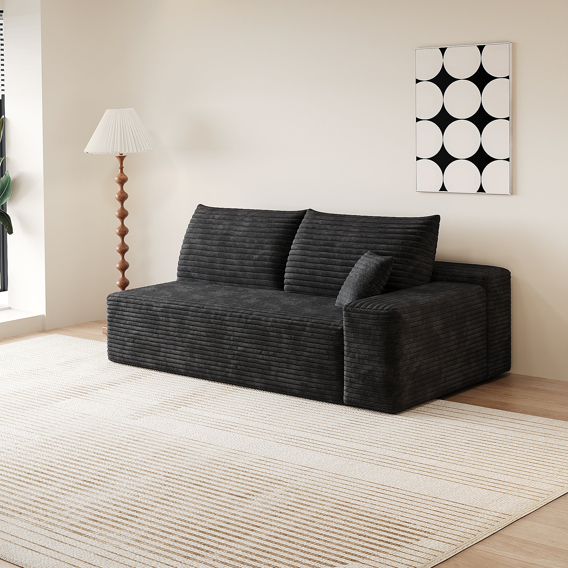 Y119-3SEAT-LEFT-BLACK-SOFA - Grand Goldman Shop