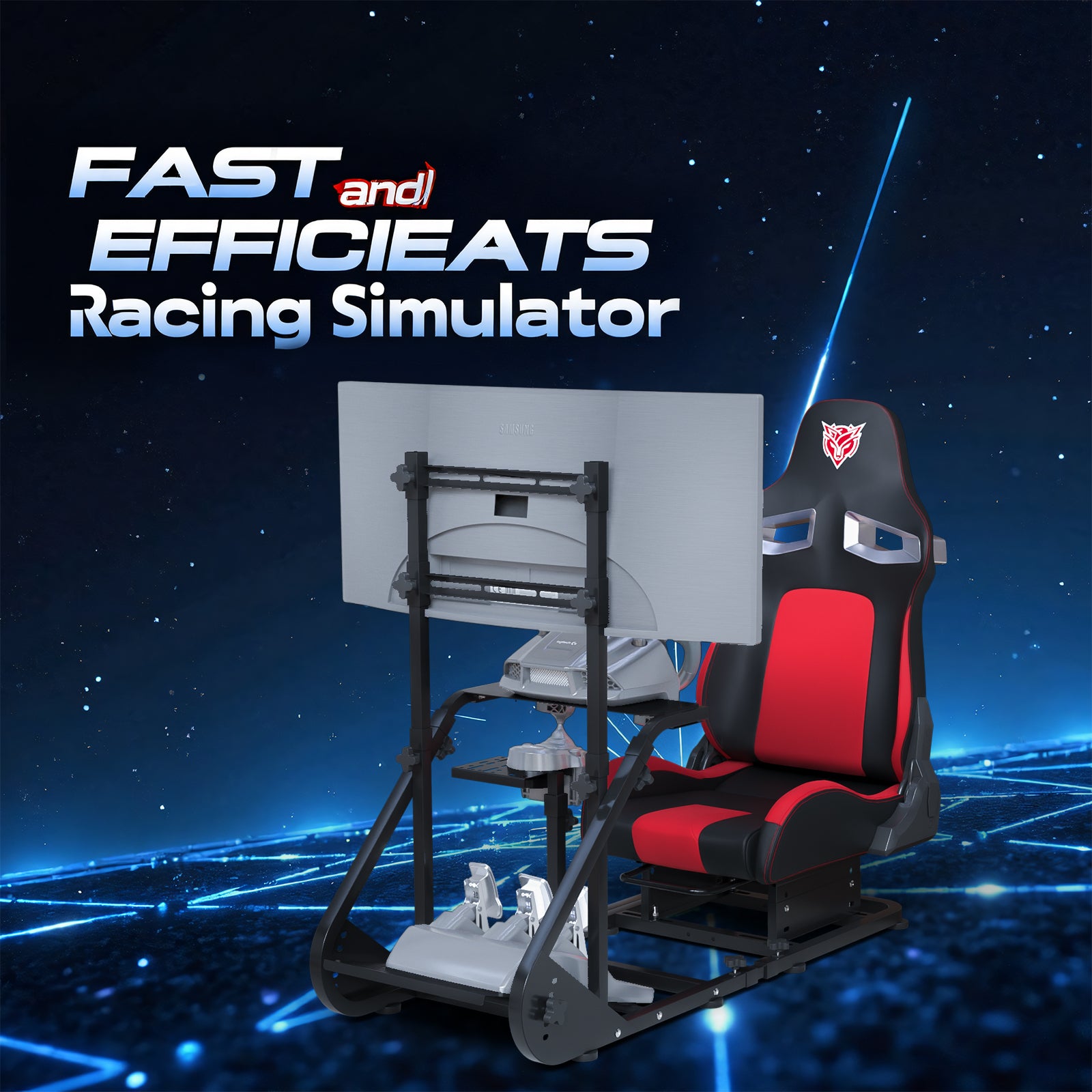 Enhanced and stable racing wheel cockpit, compatible with Fanatec, PXN, Thrustmaster, and Logitech adjustable driving simulat