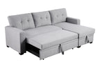 Upholstered Pull out Sectional Sofa with Chaise - Grand Goldman Shop