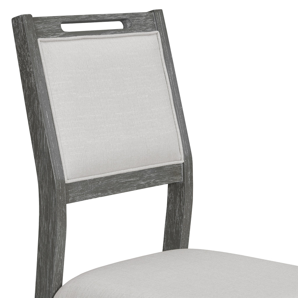 TREXM 6-Piece Retro Dining Table Set for 6, 60' Wood Kitchen Table and Chairs Set of 4 with Bench Designed Trestle Base for kitchen & Dining Room (Gray) - Grand Goldman Shop