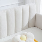 Elena Twin Size Ivory Boucle Upholstered Daybed with Ribbed Tufted Backrest in Lavish Modern Design - Grand Goldman Shop