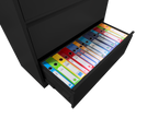 5 Drawer Metal Lateral File Cabinet , Black Filing Cabinet with Lock, Lockable File Cabinet for Home Office, Locking Metal Fi