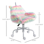 Rainbow Fuzzy Unicorn Office Chair, Plush Desk Chair with Swivel Base, Whimsical & Cozy for Playroom & Office - Grand Goldman