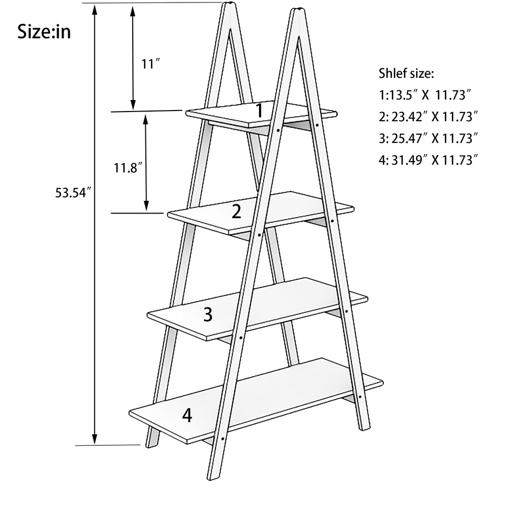 Solid bamboo wood oxford 'A' frame ladder display bookshelf - Grand Goldman Shop