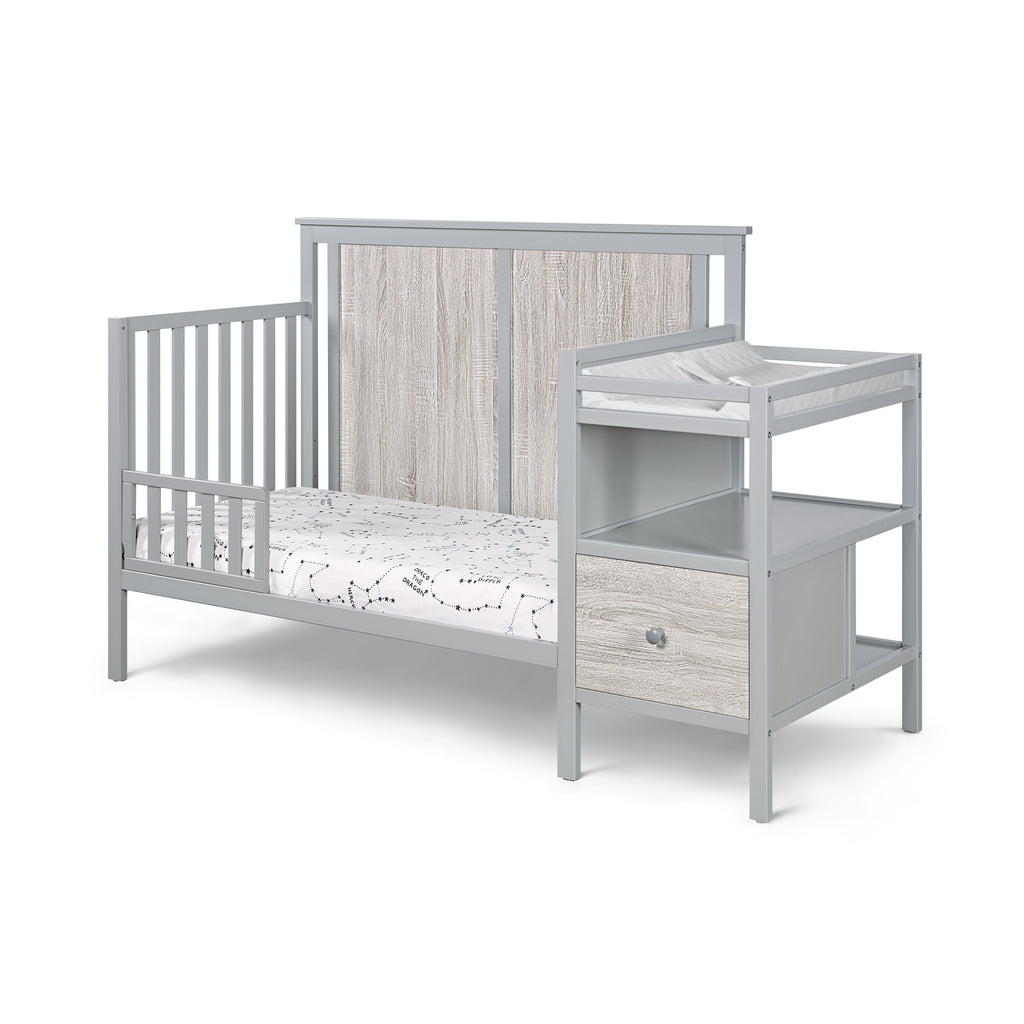 Connelly 4-in-1 Crib and Changer Combo Gray/Rockport Gray - Grand Goldman
