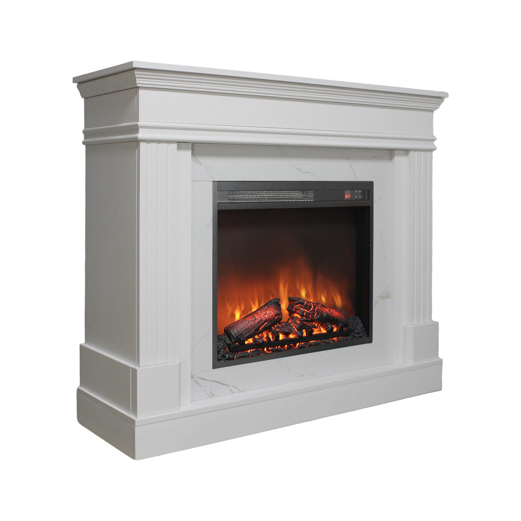 44' Electric Fireplace with Mantel for Living Room or Bedroom,23' Fireplace Insert Heater, Realistic Log and Flame Effect, Remote Control, Timer - Grand Goldman Shop