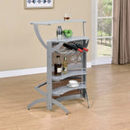 Elaina Silver 2-shelf Home Bar - Grand Goldman Shop