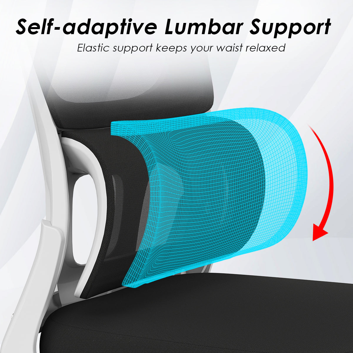 Soohow Office Chair, Mesh Ergonomic Office Chair with Lumbar Support, Comfy Computer Desk Chair with Flip Armrest Rolling Whe