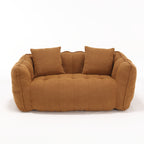 Cozy Beanbag Chair with High Resilience Foam Core for Two - Yellow Chenille, 66x35x25 inches - Grand Goldman Shop