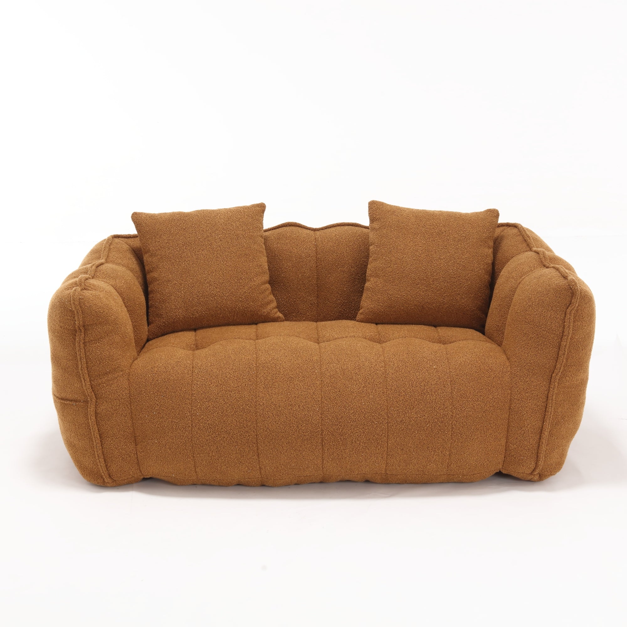 Cozy Beanbag Chair with High Resilience Foam Core for Two - Yellow Chenille, 66x35x25 inches - Grand Goldman Shop